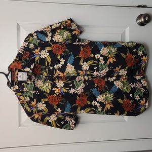 Denim & Flower Short Sleeve Button-Up